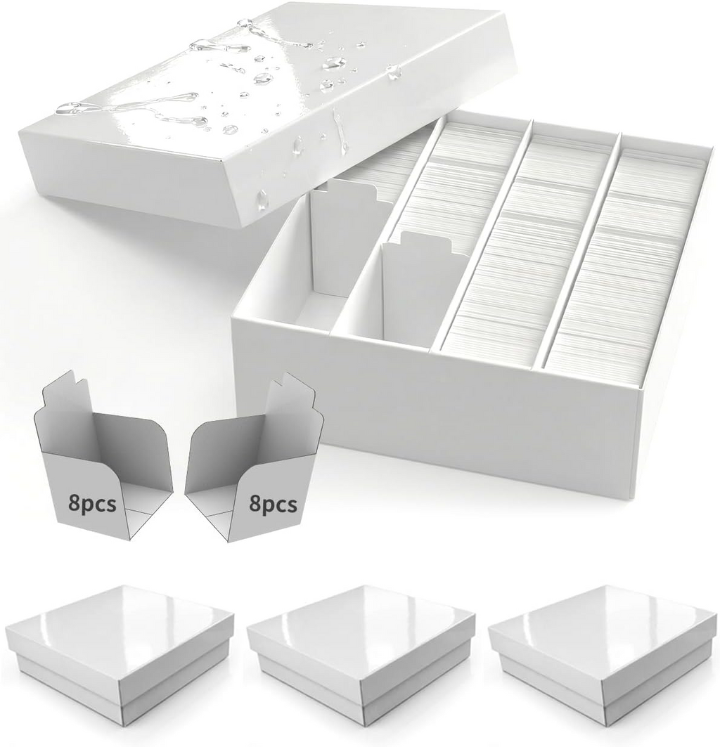 XRACV Standard Card Storage Box with Baffle and Trading Card Dividers,Trading Card Storage Box, Collectible Trading Cards (4-Pack)