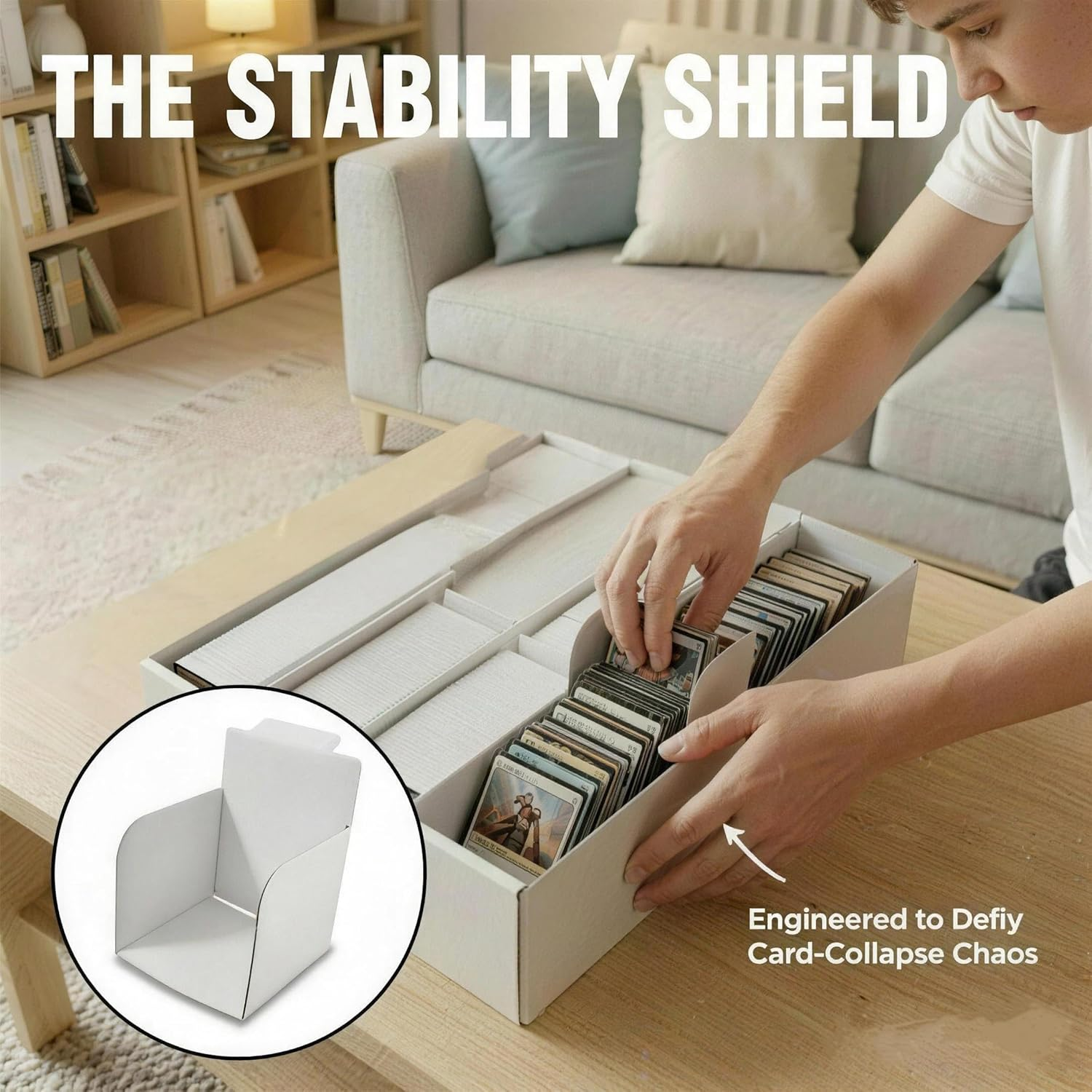 XRACV Standard Card Storage Box with Baffle and Trading Card Dividers,Trading Card Storage Box, Collectible Trading Cards (4-Pack)