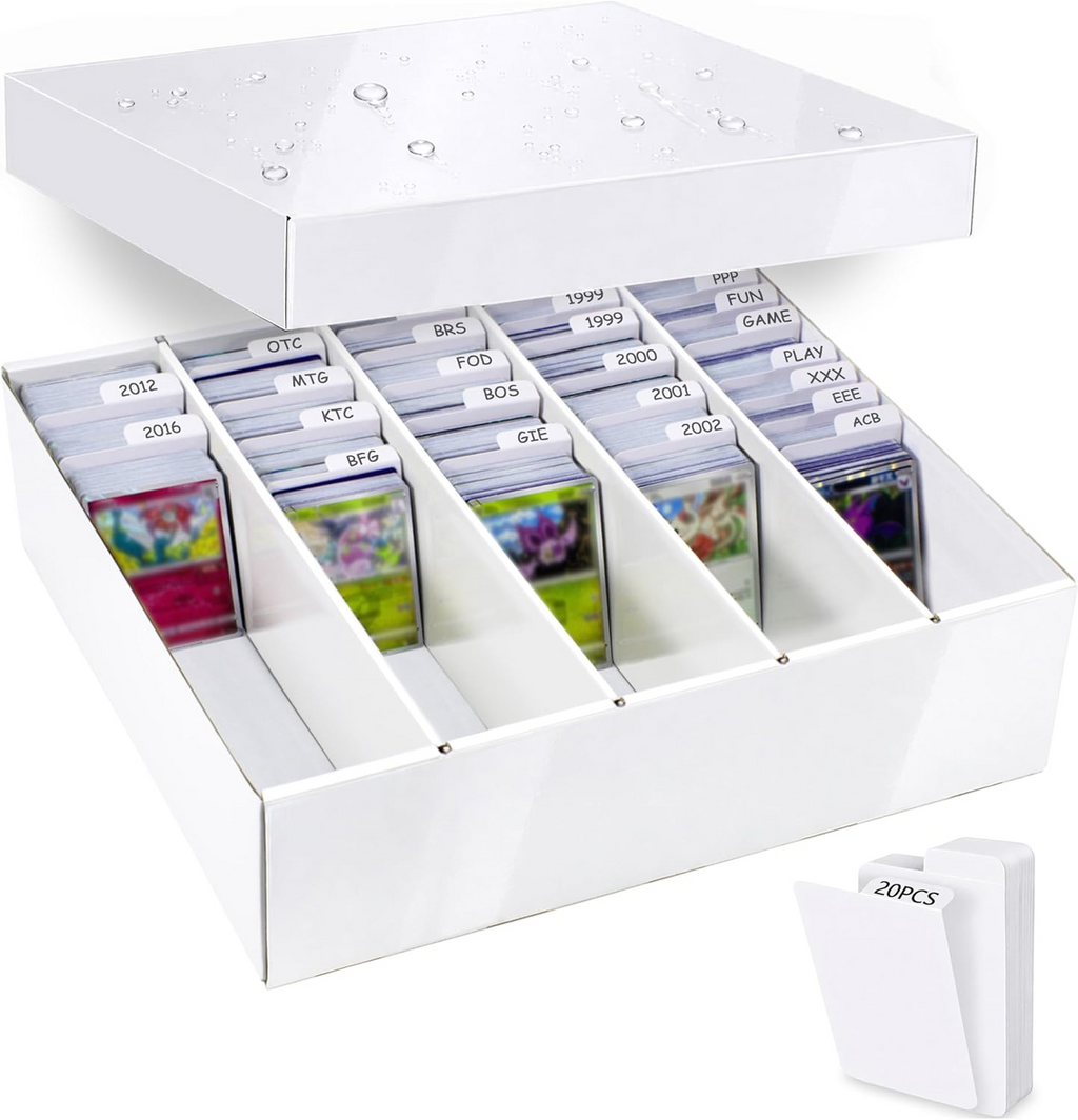 5 Row TCG Bulk Card Storage Box, Holds 4500+ Standard Cards, MTG Card Storage with Dividers for Sports Cards and Trading Cards, 1 Pack