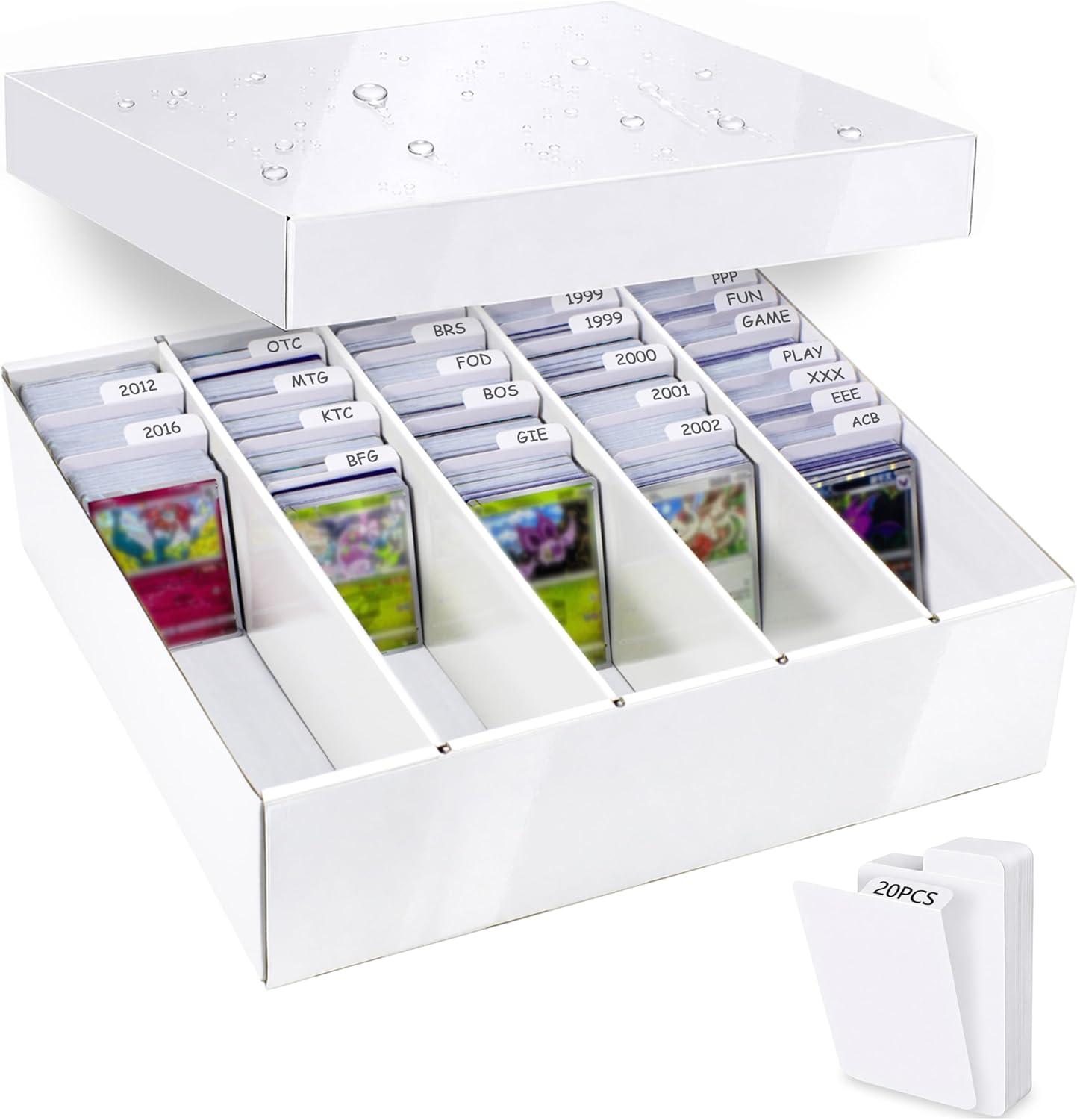 5 Row TCG Bulk Card Storage Box, Holds 4500+ Standard Cards, MTG Card Storage with Dividers for Sports Cards and Trading Cards, 1 Pack