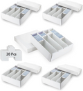 4 Row Trading Card Storage Box, 5 Pack 3200 Count White Cardboard Storage Box with Supporters and Divider for Basketball/MTG/TCG/Sports/Game Cards Organizer and Collection