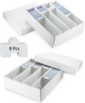 XRACV 4 Row Trading Card Storage Box, 2 Pack 3200 Count White Cardboard Storage Box with Supporters and Divider for Basketball/MTG/TCG/Sports/Game Cards Organizer and Collection