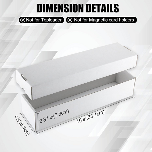 Trading Card Storage Box 10 Pack 1200 count Caseball Card Storage Box with Lid, White Corrugated Cardboard Sports Card Storage Box for TCG/Magic/Mtg Storage and Collection, Horizontal