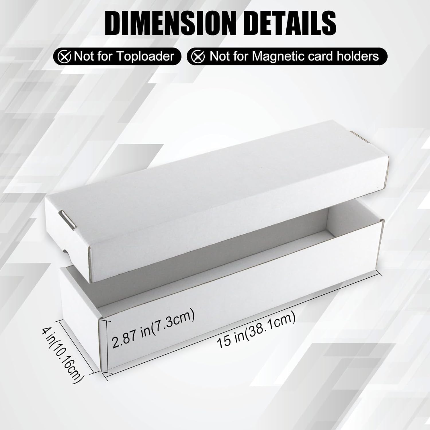 Trading Card Storage Box 6 Pack 1200 count with Lid, White Corrugated Cardboard Sports Card Storage Box for TCG/Magic/Mtg Storage and Collection, Horizontal