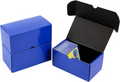 Top Loader Storage Box - 7 inch Toploader Box Holds 110+ Toploaders or 600+ Standard Cards, Glossy Blue Dual-Tone Trading Card Organizer for TCG, MTG & Sports Cards,for Card Collectors, 3 Pack