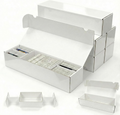 Laminated Trading Card Storage Box, 6-Pack Storage Card Box with 5-Compartment, Glossy White Cardboard Collector Box for TCG/Sports Cards Storage