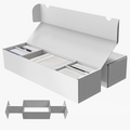 Laminated Trading Card Storage Box, Mtg Storage Card Box with 5-Compartment, Ultra-thin White Cardboard Collector Box for TCG, Sports Cards Storage, 2 Count
