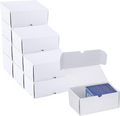 Toploader Trading Card Storage Box, 10-Pack 100 Count White Corrugated Cardboard Bulk Sports Top Loaders Storage Box for TCG/Magic/Mtg Basketball Cards, Collectible Trading Card Organizer