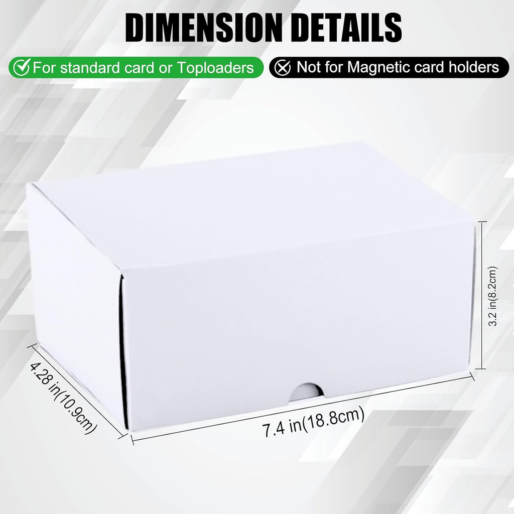 Toploader Trading Card Storage Box, 10-Pack 100 Count White Corrugated Cardboard Bulk Sports Top Loaders Storage Box for TCG/Magic/Mtg Basketball Cards, Collectible Trading Card Organizer