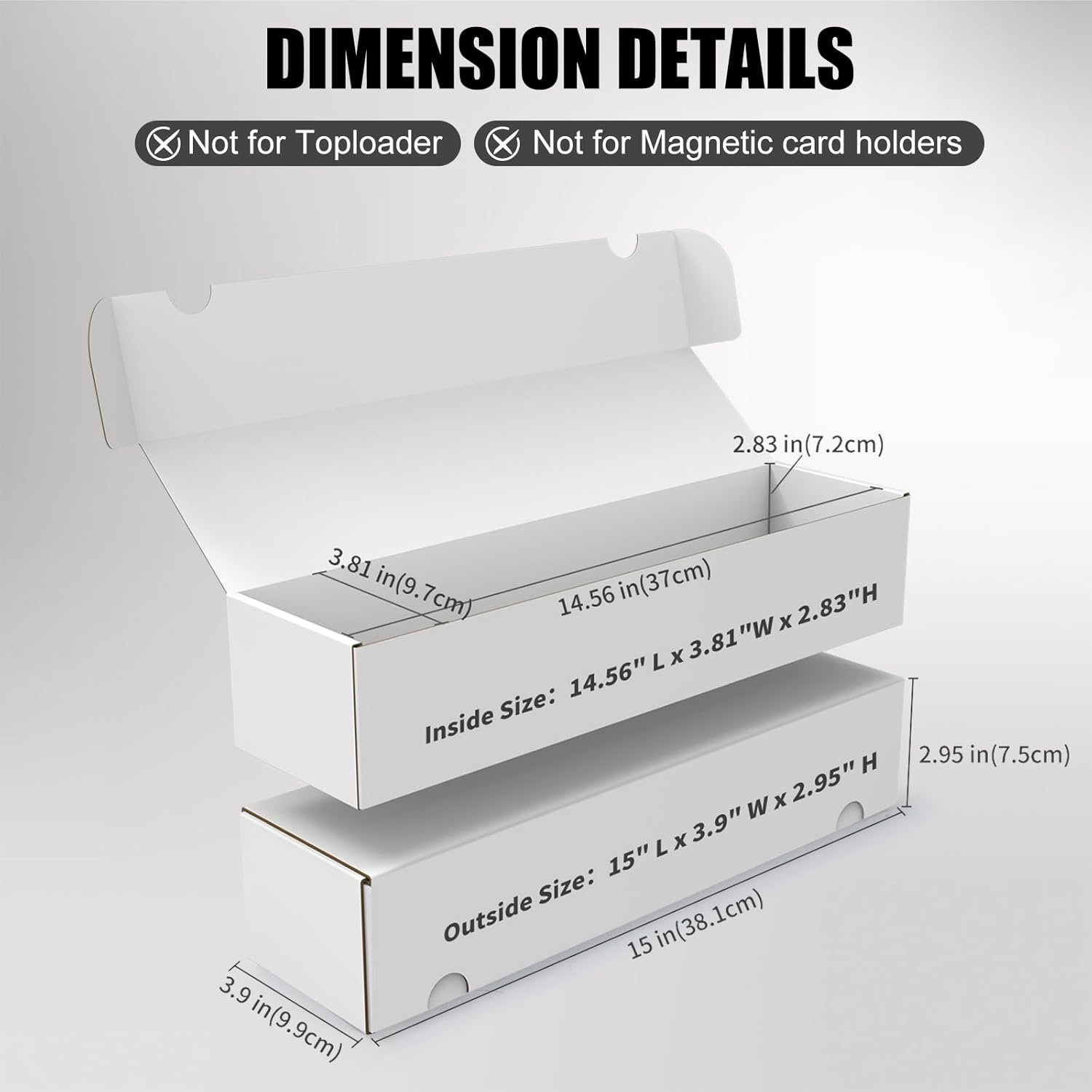 Trading Card Storage Box, 6-Pack 1100 Count White Corrugated Cardboard Bulk Sports Storage Box for TCG/Magic/Mtg Basketball Cards, Collectible Trading Cards