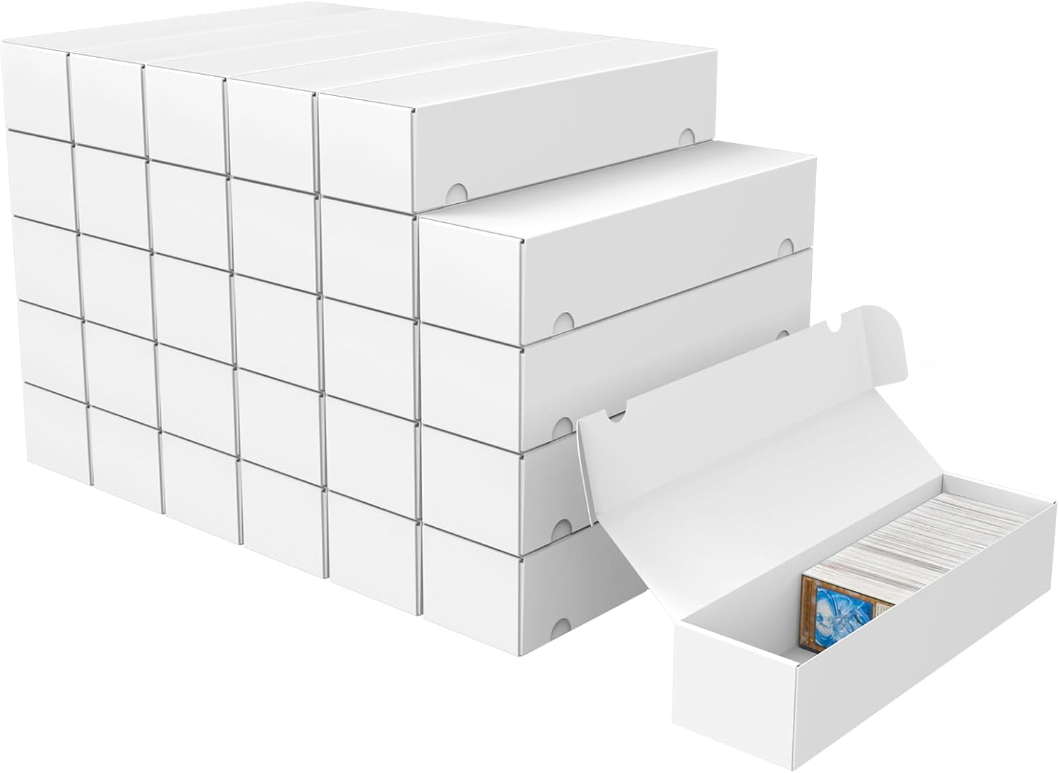 XRACV Trading Card Storage Box, 30-Pack 1100 Count White Corrugated Cardboard Bulk Sports Storage Box for TCG/Magic/Mtg Basketball Cards, Collectible Trading Cards