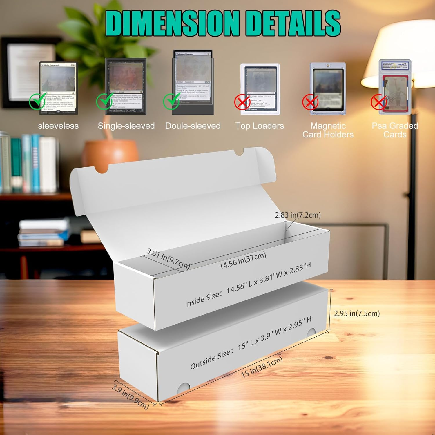 Card Box for Trading Cards Storage Box, Laminated Card Storage Box with Dividers, 1100 Count White Cardboard Boxes for Mtg/TCG/Magic/ Sports Card Storage,Trading Card Holder for Collector(3 Pack)
