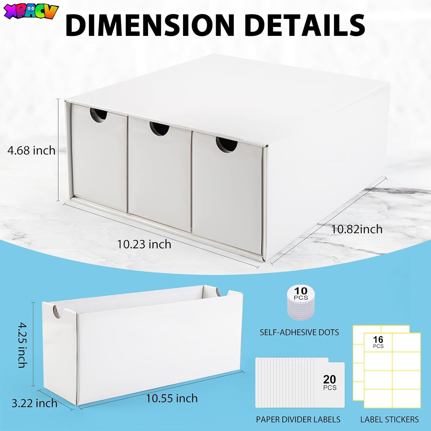 Trading Card Storage Box, 9 Drawer Top Loaders Storage Box with 60 Card Dividers, Cardboard Trading Card Organizer for Collectible Cards Games,Card Box Fits For TCG,MTG,TCG and Basktaball Cards